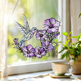 Stained Glass Sun Catchers Indoor Window, 8 in Hummingbird Suncatchers for Windows Hanging, Mother's Day Birthday Gifts for Women Men Mom Nana