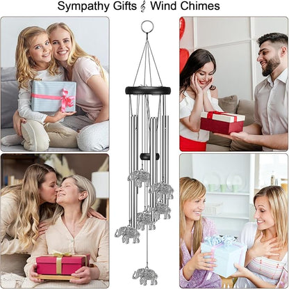 Virekm Windchimes Outdoors Clearance, Door Chime Wind Chimes for Outside Sympathy Wind Chimes for Patio Decoration, Garden Decor. Zen Garden Decor（Elephant）