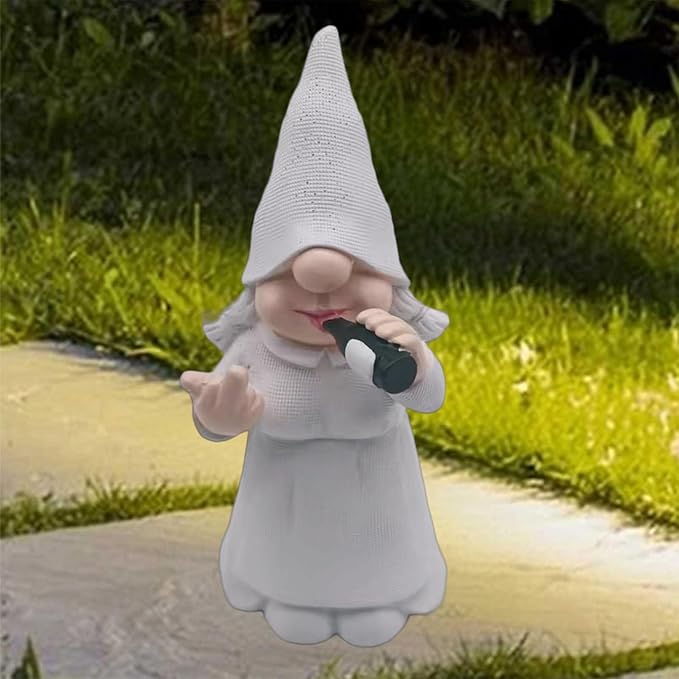 MINICAR Drinking Gnome Statue Female, Funny Outdoor Garden Yard Lawn Sculpture Decoration Home Decor Naughty Gifts, 6.3 Inch Tall