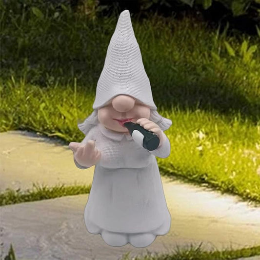 MINICAR Drinking Gnome Statue Female, Funny Outdoor Garden Yard Lawn Sculpture Decoration Home Decor Naughty Gifts, 6.3 Inch Tall