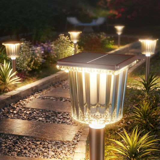 Super Bright Solar Pathway Lights Outdoor Powered,Adjustable Warm&Cool White,Waterproof IP65 Garden Decor Landscape Lighting Outside for Yard/Patio/Walkway/Driveway/Landscape (Cocoa Brown, 1 Pack)