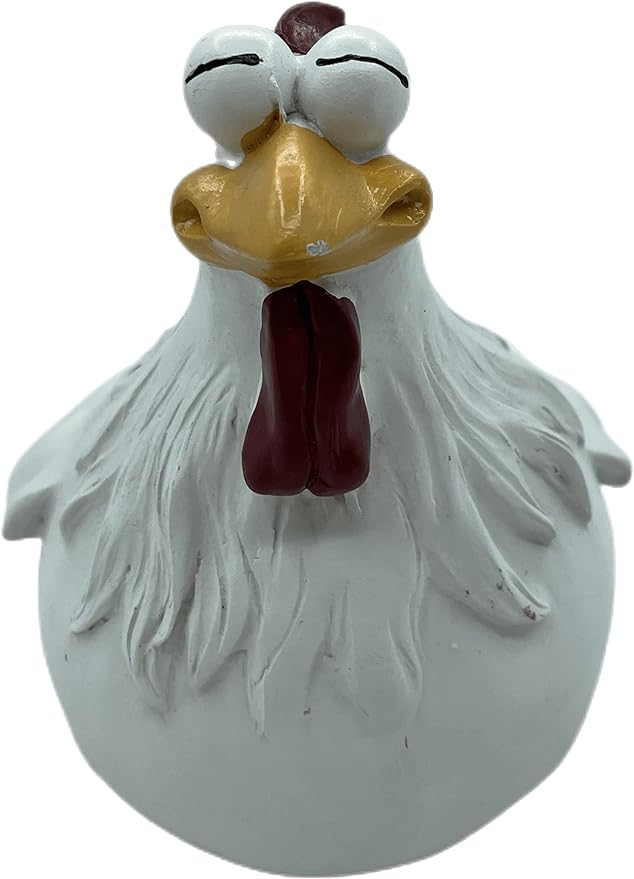Funny Farm Chickens Statues,Cute Chicken Fence Decoration,Resin Chickens Decor,Outdoor Real Animal Statue,Chicken Sculpture,Perfect for Home Garden Stairs,Farm,Patio,Backyard