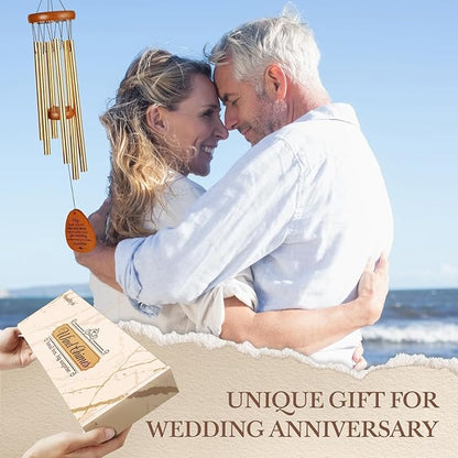 SteadStyle Anniversary Decorations for Couples, Parents, Husband, Wife, Wedding Anniversary Keepsake Wind Chimes for Outside Garden Patio Backyard Porch