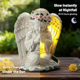 Solar Angel Garden Statue, Outdoor Decoration Lawn Ornaments for Yard, Praying Angle Figurine with LED Lights for Cemetery, Garden Gifts for Women Mom Grandma
