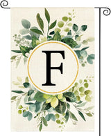 AVOIN colorlife Monogram Letter F Floral Garden Flag 12x18 Inch Double Sided Outside, Family Last Name Initial Yard Outdoor Decoration