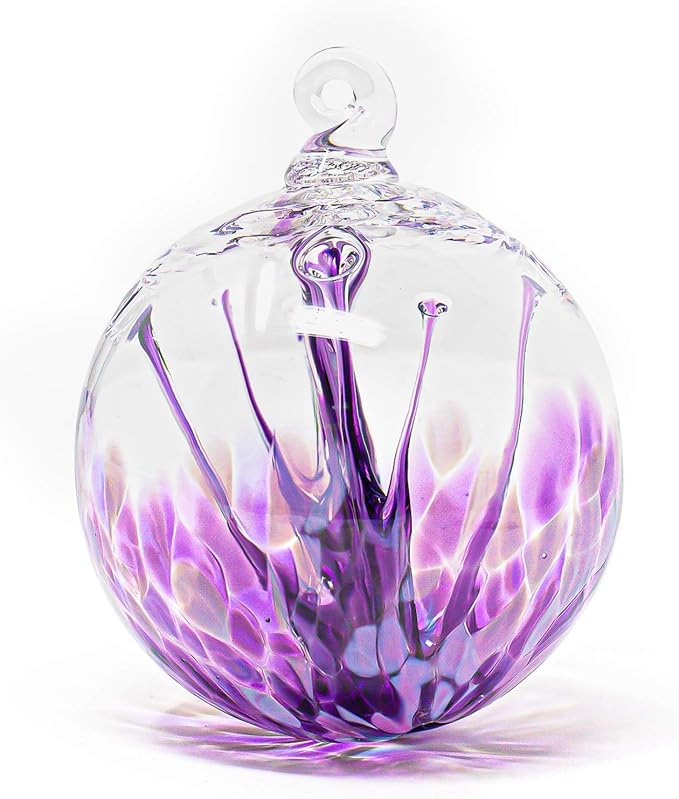 Luke Adams Handmade Glass Gazing Balls for Garden – Hand Blown Glass Gazing Ball for Yard Décor – Decorative Garden Globe (Purple Crush/Lavender)