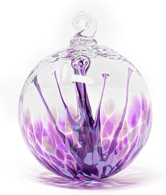 Luke Adams Handmade Glass Gazing Balls for Garden – Hand Blown Glass Gazing Ball for Yard Décor – Decorative Garden Globe (Purple Crush/Lavender)