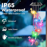 Solar Powered Flamingo Wind Chimes with 4 Music Aluminum Tubes, Flamingo Wind Chimes for Outside,Best Gifts for Mom Grandma Women Wife Aunt Sister, Unique Mobile Wind Chime, Garden Yard Decor