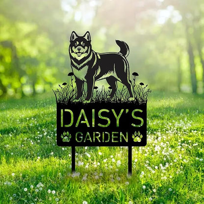 Custom Akita Dog Metal Memorial Garden Stake Personalized Pet Grave Marker Name Sign Remembrance Stake Decor Sympathy Dog Loss,Outdoor Statues for Yard Garden Lawn Patio Pathway Grave Gift.s