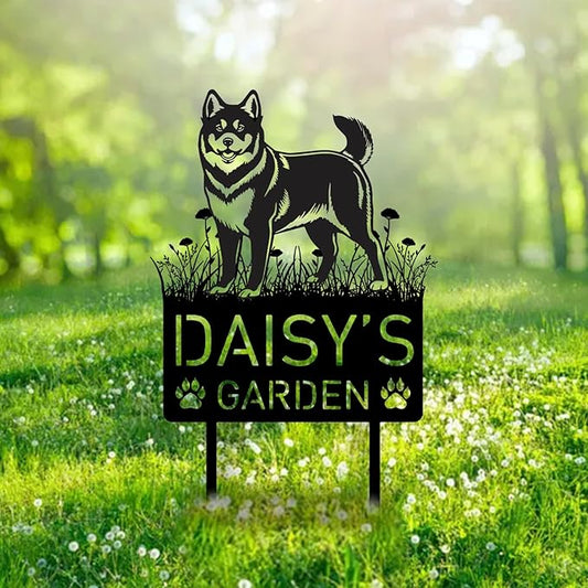 Custom Akita Dog Metal Memorial Garden Stake Personalized Pet Grave Marker Name Sign Remembrance Stake Decor Sympathy Dog Loss,Outdoor Statues for Yard Garden Lawn Patio Pathway Grave Gift.s