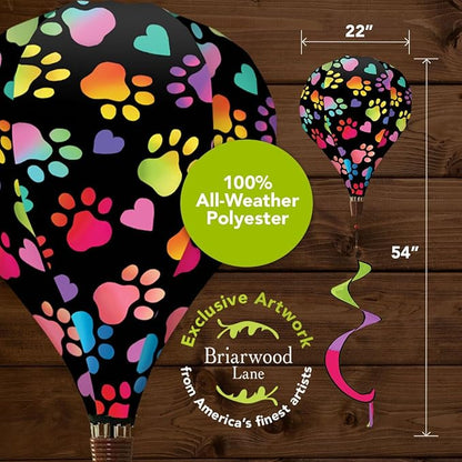 Briarwood Lane Rainbow Pawprints Welcome Hot Air Balloon Spinner
