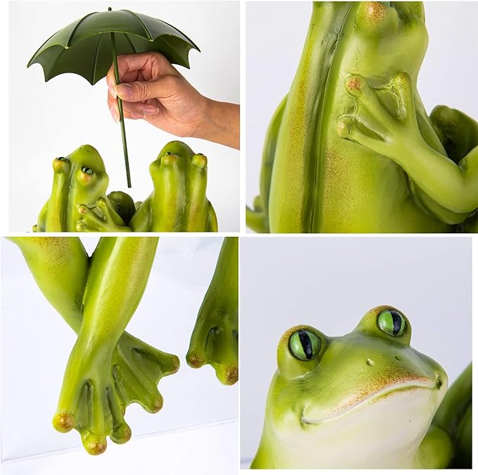 Couple Frogs Garden Outdoor Statue - Frogs Decor Garden Statue 8.5" x 11" x 6.5"