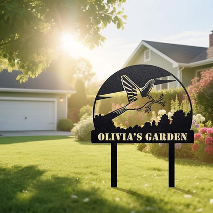 Startop Custom Metal Garden Sign with Stake: Personalized Outdoor Garden Decor - Durable Weatherproof Laser Cut Steel Yard Sign - Rustic Farmhouse Family Name Art for Lawn Patio Balcony & Farm A003
