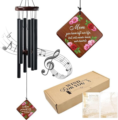 Windchime for Mother, 36" Memorial Wind Chimes for Loss of Mom, Sympathy Windchime in Memory of Mother, Bereavement Sympathy Gifts for Loss of Mom, Outside Garden Patio