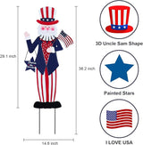 hogardeck 4th of July Decorations Outdoor, Uncle Sam Patriotic Decorative Garden Stakes for Fourth of July Decorations, Memorial Day Metal Yart Art for Outside Porch Patio Lawn Decor