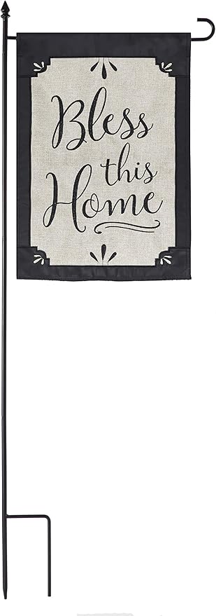 Evergreen Flag Shipping Friendly Black Iron 4-Piece Garden Flag Stand - 16" W x 44" H