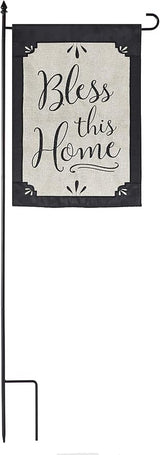 Evergreen Flag Shipping Friendly Black Iron 4-Piece Garden Flag Stand - 16" W x 44" H