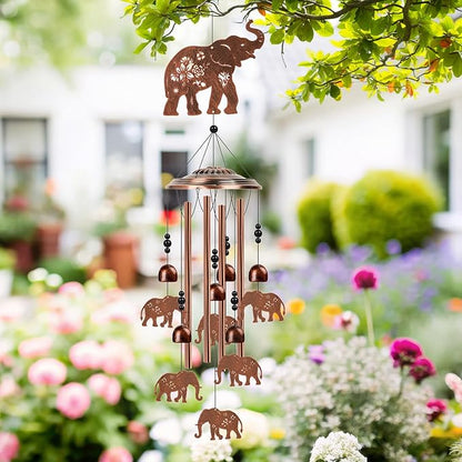 Elephant Wind Chimes for Outside - Elephant Gifts for Women Men, Memorial Sympathy Wind Chimes for Outdoor, Garden Patio Yard Porch Decor, Mom Grandma Wife Friends Birthday