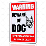 Beware of Dog Sign Pitbull Metal Sign Warning Beware of Dog Signs for Fence Outdoor Farm Garden Gate Home Yard Decor 8x12 Inch