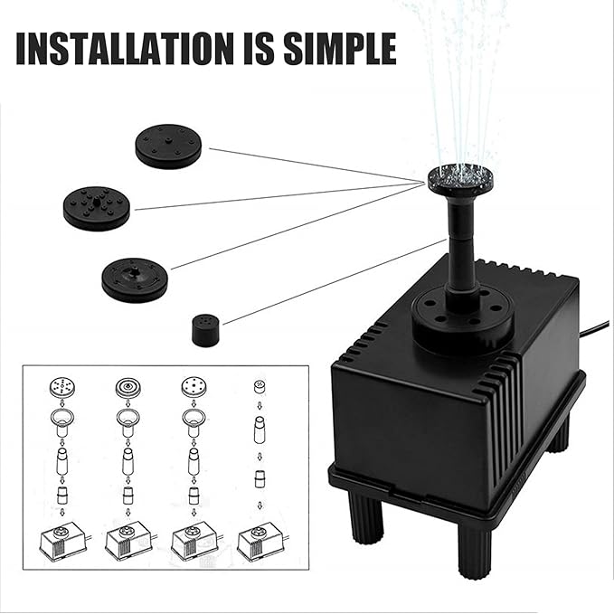 Solar Powered Water Fountain with Multiple Spray Heads, Solar Water Pump for Bird Bath, Garden Pond, Patio & Outdoor Decoration, Pump