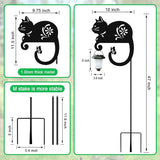 Cat Solar Lights Outdoor,Metal Black Cat Yard Decorations Outside for Garden Decor Stake,Solar Lights for Pathway,Women Gifts