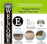 flowtorely Outdoor Welcome Sign for Front Porch Standing 45"×9" Tall Wood Frame Vertical Leaner farmhouse Outside Rustic Large Welcome Sign for Front Door Home Decorations (Wood)