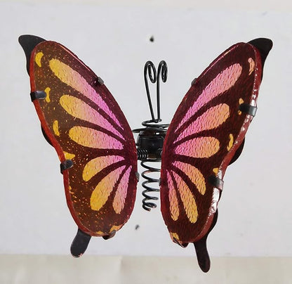 Set 4 Butterfly Garden Stakes Decor, Metal & Glass Yard Art Decorative, Indoor Outdoor Lawn Pathway Patio Ornaments. A Set (4 Colors) of Sales