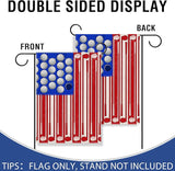 Artofy 4th of July Golf Ball Patriotic Small Decorative Garden Flag, America USA Golf Club Red Blue White Yard Lawn Outside Decor, American Independence Day Outdoor Home Decoration Double Sided 12x18