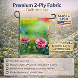 Caroline's Treasures Iowa Wild Prairie Roses in Watercolor Garden Flag Mailbox Flag Decorative Yard Flag Banner Outside Patio Artwork Yard Flower Beds, Garden Size, Multicolor