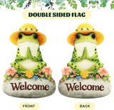 Frog Yoga Garden Flags 12x18 Inch Double Sided, Spring Summer Welcome Banner Small Yard Flags for Outside, Farmhouse Front Porch Home Outdoor Seasonal Decor Holiday All Seasons Decoration