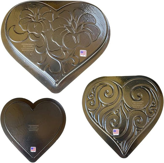 AUTUMN Set of 3 Different Heart Stepping Stone Molds - DIY Walkway Stepping Stones - Concrete Cement Molds for Garden Decor