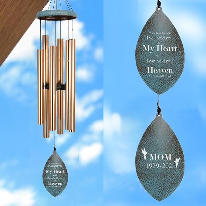 ASTARIN Personalized Wind Chimes for Outside Deep Tone,Customized Windchime Outdoors, Chimes for Outdoors,Sympathy Wind Chimes Memorial for Mom Dad，All Metal Wind Chime