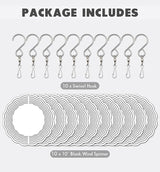 10 Pack 10 inch Wind Spinner Blanks, 2 Sided Printable Stainless Steel Metal Wind Powered Kinetic Sculpture for Yard and Garden