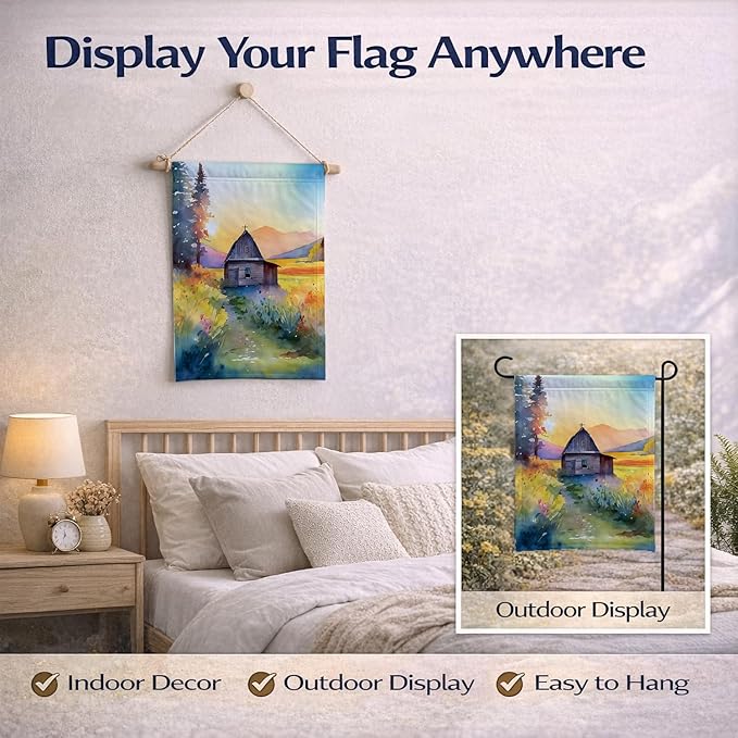 Caroline's Treasures Montana Bitterroot in Watercolor Garden Flag Mailbox Flag Decorative Yard Flag Banner Outside Patio Artwork Yard Flower Beds, Garden Size, Multicolor
