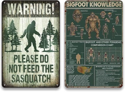 2Pcs Vintage Funny Sasquatch Signs Bigfoot garden decor, Bigfoot Sasquatch Funny Signs for yard