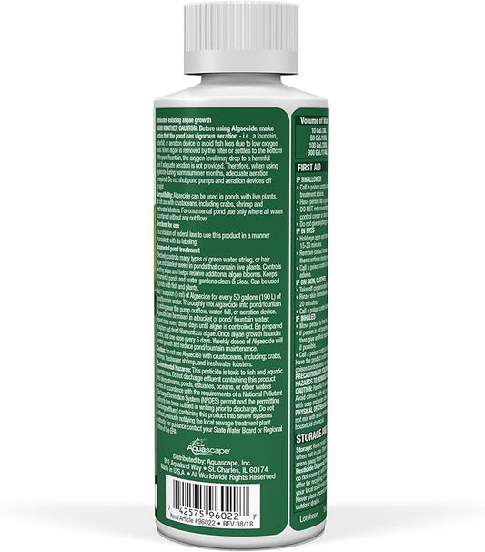 Aquascape 96022 Algaecide for Pond, Waterfall, and Water Features, 8-Ounce