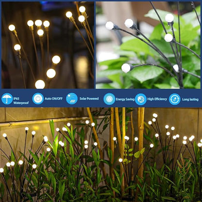 TONULAX Solar Garden Lights - Upgraded Solar Swaying Light, Sway by Wind, Outdoor Lights, Yard Patio Pathway Decoration, High Flexibility Iron Wire & Heavy Bulb Base, Warm White(12 Pack)