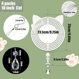 4Pack 10 inch Sublimation Wind Spinner Blanks 3D Aluminum Metal Wind Sculpture Kinetic Spinners for Yard and Garden Indoor Art Ornaments Hanging Decoration (Cat)
