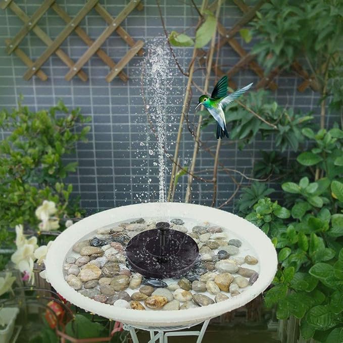 Solar Bird Bath Fountain Pump with 3 Nozzles Floating Water Feature for Garden Pond Pool Fish Tank Outdoor Solar-Powered Spray Pump