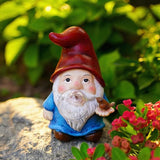 Garden Gnome Statue Solar Light Outdoor Decorations Gnome Figurine Light for Outdoor Patio Balcony Yard Porch Lawn for Women Mom Grandma Family Friend 6.10" D x 4.33" W x 7.09" H