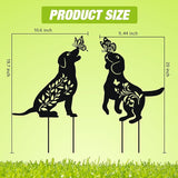 WONDER GARDEN Metal Dog Decor for Outside - 2 Pack Garden Stakes Decorative, Black Dog Silhouette Statues Lawn Ornaments Yard Patio Decor Women Men Mom Gifts