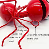 Cruis Cuka Metal Yard Art Garden Decorative Cute Ant Outdoor Wall Sculptures - Set of 4 Red