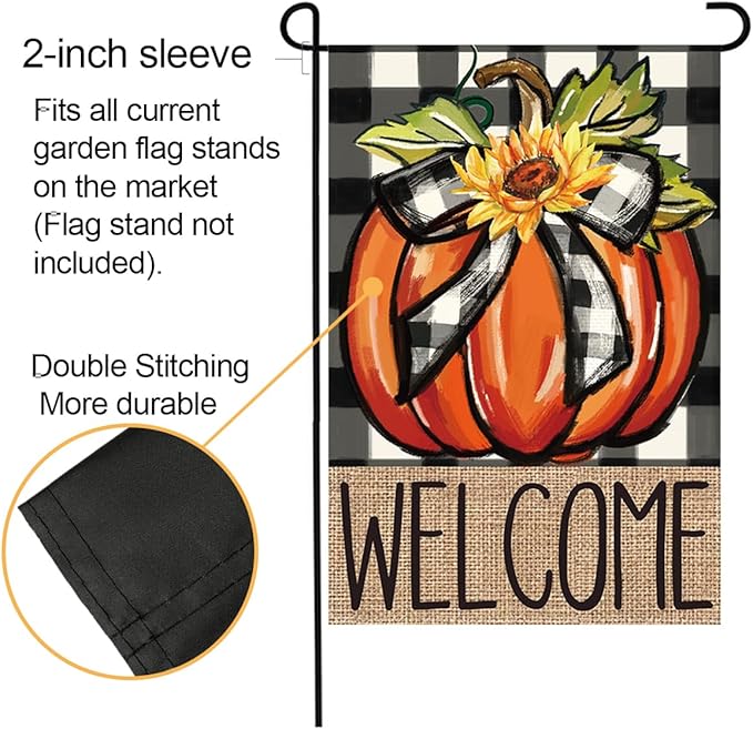 Garden Flag Set of 12 Double Sided Double Stitched 12x18 Inch, Seasonal & Holiday Yard Flags for Outside, All Seasons, 7 Major Holidays, Home Sweet Home Decor for Patio Lawn
