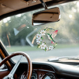 Hummingbird Crescent Moon Acrylic Suncatcher, Hummingbird Window Hanging Ornaments, Stained Glass Effect Garden Decor, Gift for Mother's Day, Mom, Grandma, Wife, Women