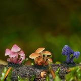 Mini Resin Mushroom Figurines, 6 Pieces Lawn Fairy Wild Garden Resin Bonsai Craft Decoration for Home DIY Micro Fairy Garden Landscape