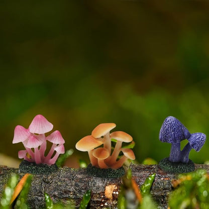 Mini Resin Mushroom Figurines, 6 Pieces Lawn Fairy Wild Garden Resin Bonsai Craft Decoration for Home DIY Micro Fairy Garden Landscape
