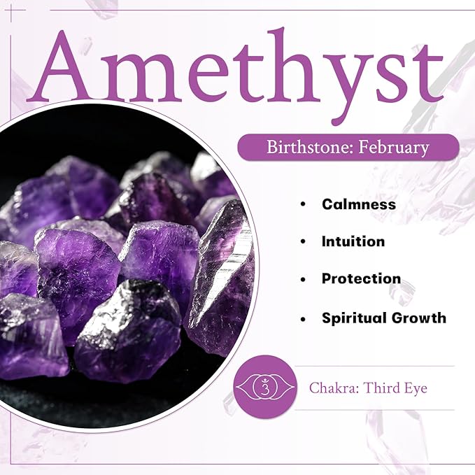 mookaitedecor Amethyst Stones Rough Crystals Wind Chimes for Home Garden Decoration 17-21 Inches