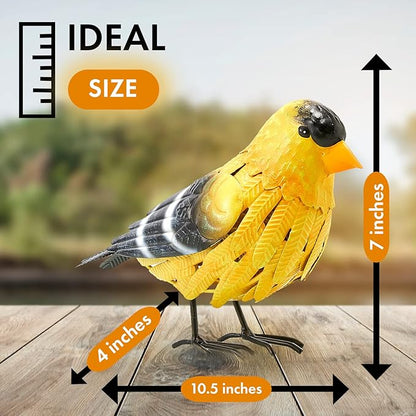 GUTE American Goldfinch Metal Garden Bird, Yard Sculpture Art - Large Realistic Standing Gold Finch Bird - Outdoor Fall, Winter, Spring, Summer Decoration - Decor - Perfect and Sympathy Gifts
