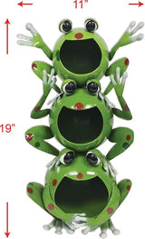 Sunset Vista Designs MF011 Outdoor Metal Sculpture Solar Lights Collection Yard and Garden Art, 19", Froggy