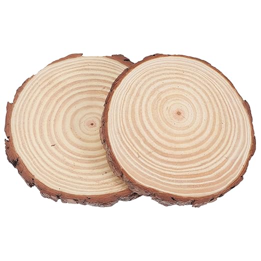 VICASKY 2pcs Wooden Garden Stepping Stones Outdoor Pathway Decor Lightweight Durable Wood Logs for Lawn Patio Walkway Landscaping